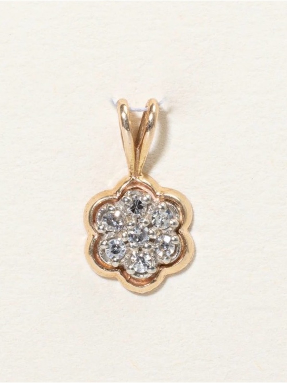 14K and diamond flower charm